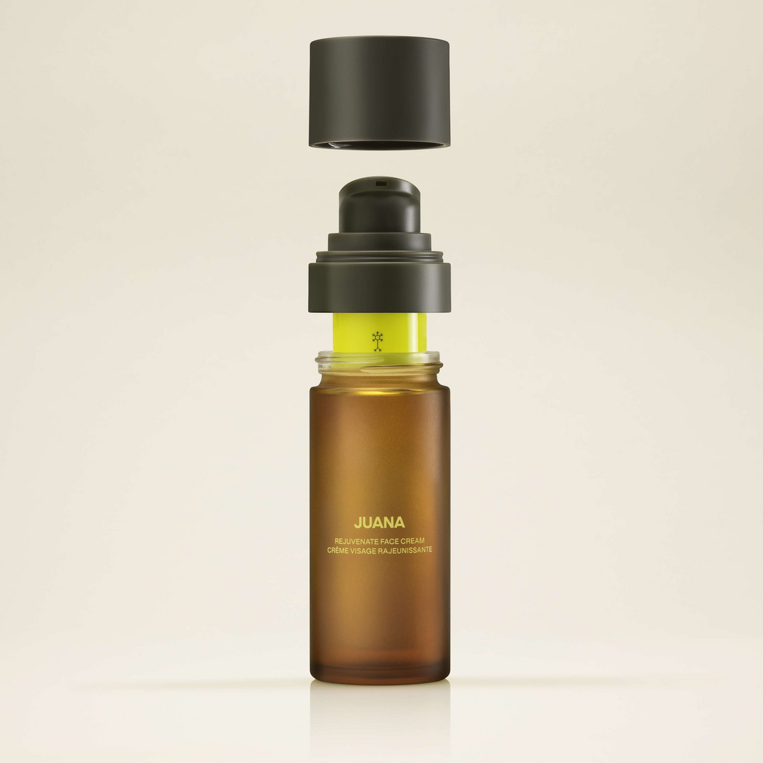 rejuvenate face cream with exploded product parts